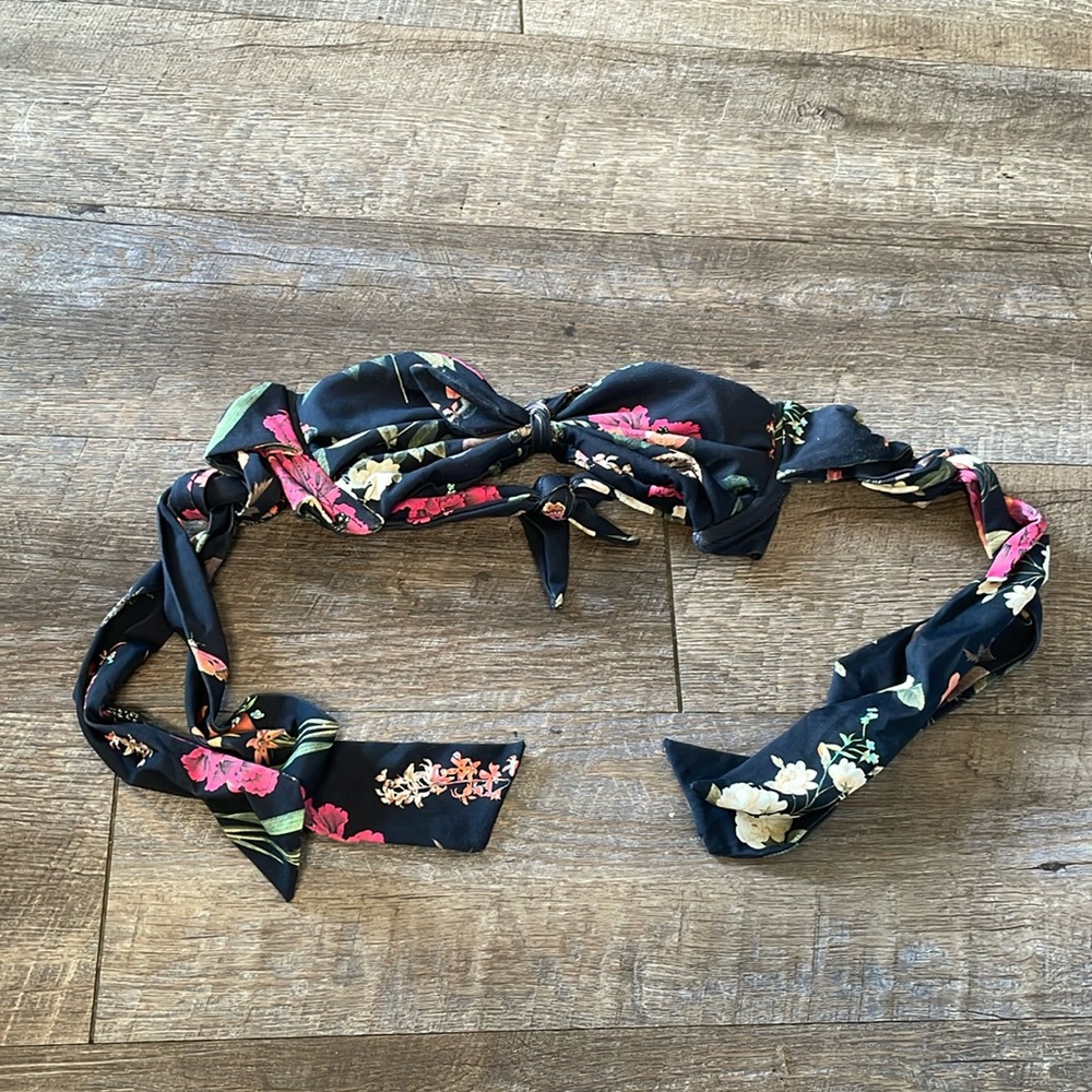 Montce floral strapless off the shoulder bikini top